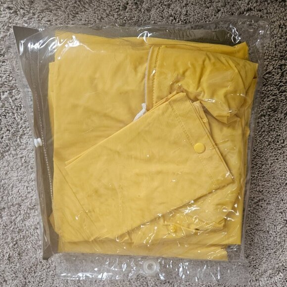 NEW Kids Rain Poncho Yellow Waterproof Hooded Cape - Picture 3 of 5